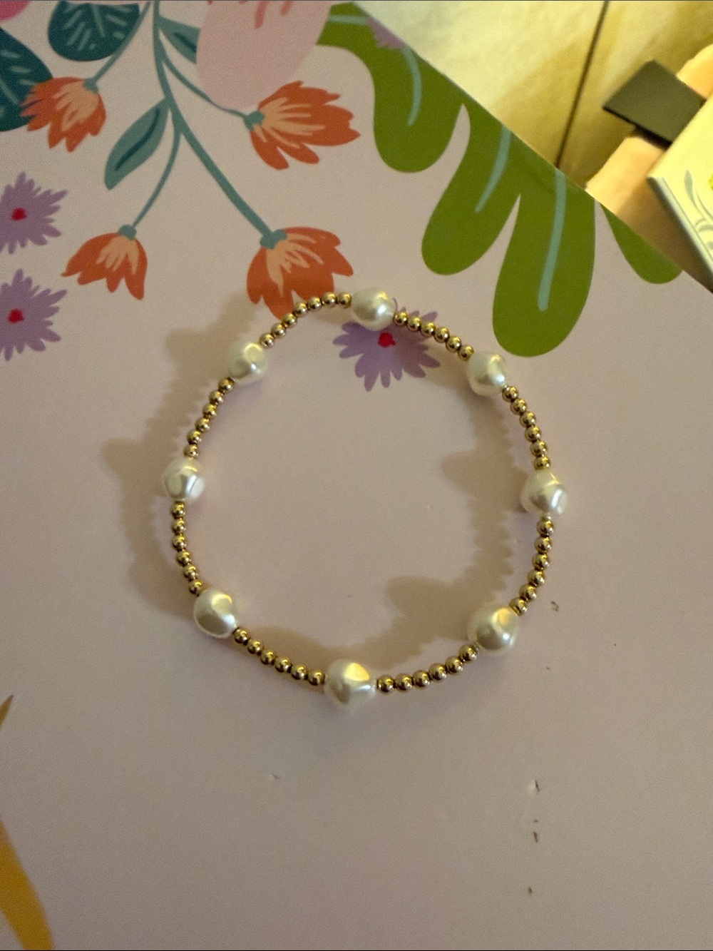 Enewton Gold Bead and Pearl Stretch Bracelet - Women's Jewelry